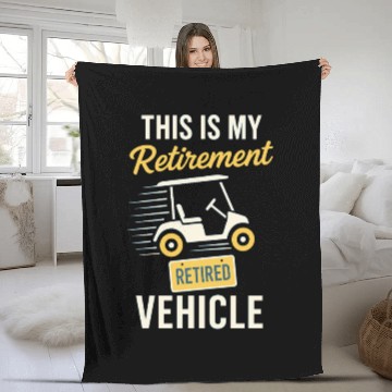 Discover Golf Cart Life Senior Humor Retirement Ride Fleece Blankets