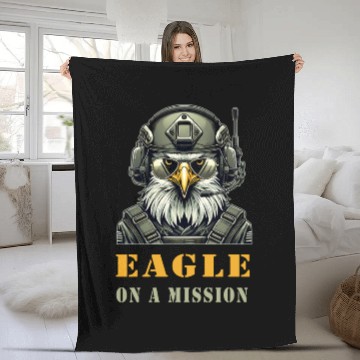 Discover Military Eagle In Mission Fleece Blankets