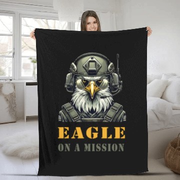 Discover Military Eagle In Mission Fleece Blankets