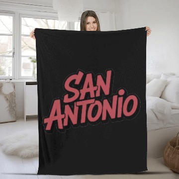 Discover San Antonio Text Design Fleece Blankets