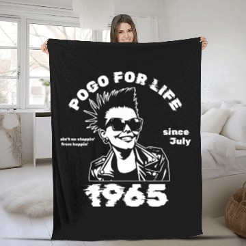Discover 60th Birthday Pogo For Life Since 07/1965 Fleece Blankets