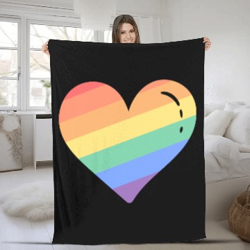 Discover Rainbow Pride Heart Fleece Blankets