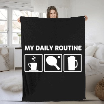 Discover My Daily Table Tennis Routine Fleece Blankets
