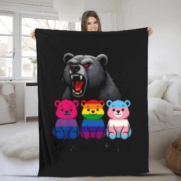 Discover Mama Bear Pride Cubs Fleece Blankets