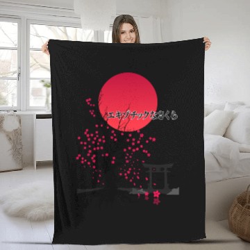 Discover Iconic Sakura Flower Fleece Blankets