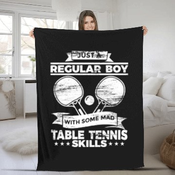 Discover Funny Table Tennis Boy Fleece Blankets