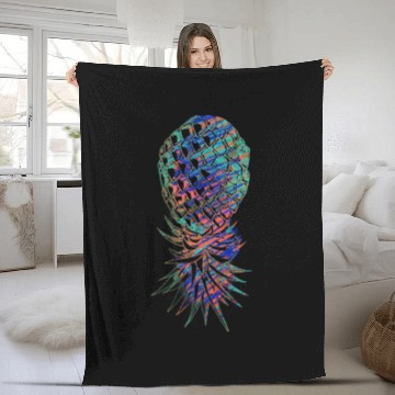 Discover Neon Pineapple Fleece Blankets
