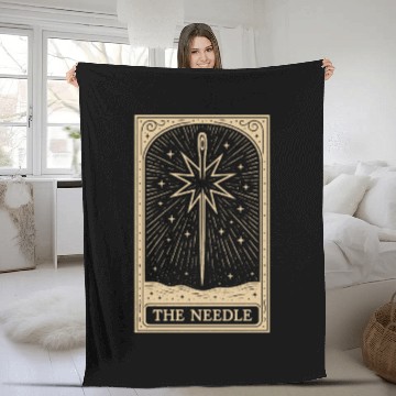 Discover The Needle – Stitch Witch Tarot Card Fleece Blankets