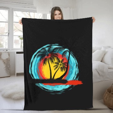 Discover Hello summer paradise on Men's Premium Fleece Blankets