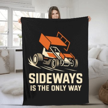 Discover Sprint Car Racing Dirt Track Speed Oval Race Fleece Blankets