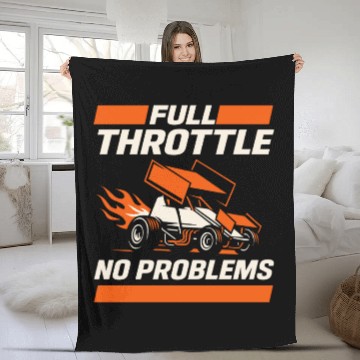 Discover Sprint Car Racing Dirt Track Speed Oval Race Fleece Blankets