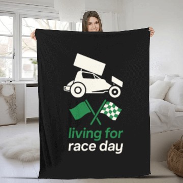 Discover Sprint Car Racing Dirt Track Speed Oval Race Fleece Blankets