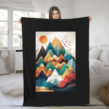 Discover Geometric Summit Fleece Blankets