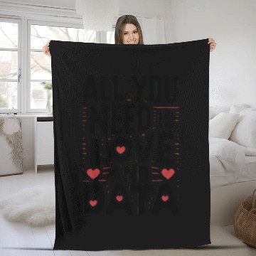 Discover Love and Data Typography Design Fleece Blankets