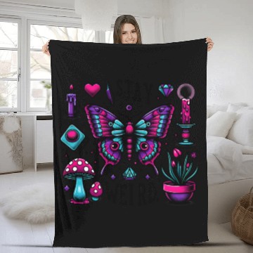 Discover Halloween Stay Weird Fleece Blankets