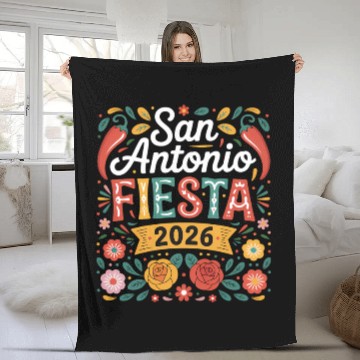 Discover San Antonio 2026 Fiesta Cinco De Mayo Texas Fleece Blankets