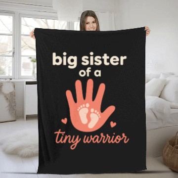 Discover NICU Sibling Preemie Big Brother Big Sister Fleece Blankets