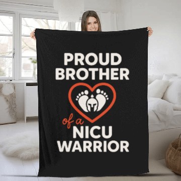 Discover NICU Sibling Preemie Big Brother Big Sister Fleece Blankets