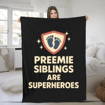 Discover NICU Sibling Preemie Big Brother Big Sister Fleece Blankets