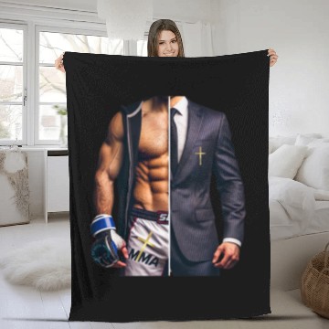 Discover MMA Fighter Business Man Best of both worlds Fleece Blankets