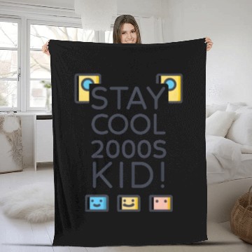 Discover Stay Cool 2000s Kid – Y2K Retro Fleece Blankets