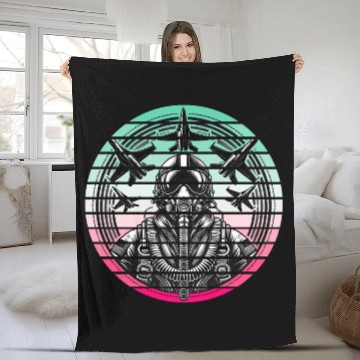 Discover Jet Pilot - Air Force Fleece Blankets