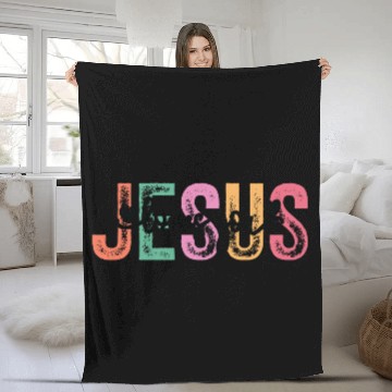 Discover Christian Jesus Loves You Fleece Blankets