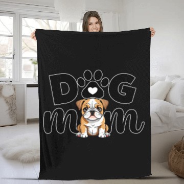 Discover Pug Puppy Dog Mom Dog Lover Fleece Blankets