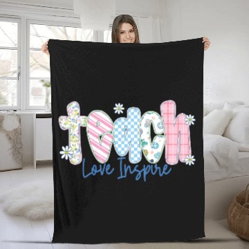 Discover Preppy Teacher Teach Love Inspire Fleece Blankets