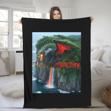 Discover Art-Gil Dragon 1 The Dragon's Fury Fleece Blankets
