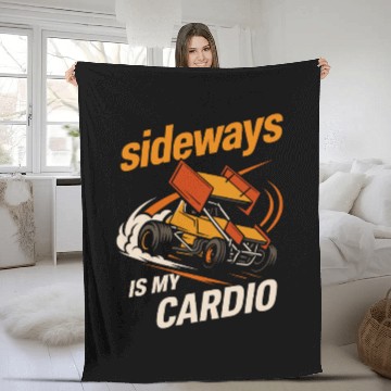 Discover Sprint Car Racing Dirt Track Speed Oval Race Fleece Blankets