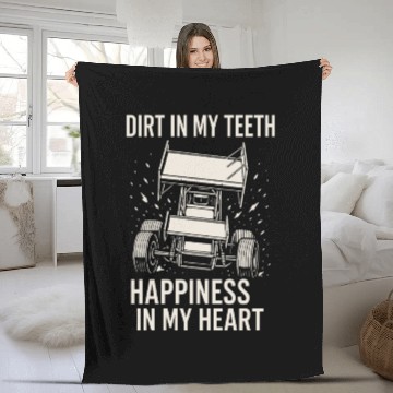 Discover Sprint Car Racing Dirt Track Speed Oval Race Fleece Blankets