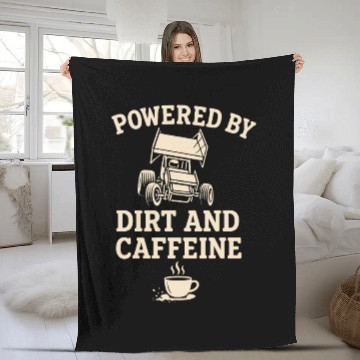Discover Sprint Car Racing Dirt Track Speed Oval Race Fleece Blankets