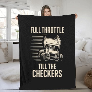 Discover Sprint Car Racing Dirt Track Speed Oval Race Fleece Blankets