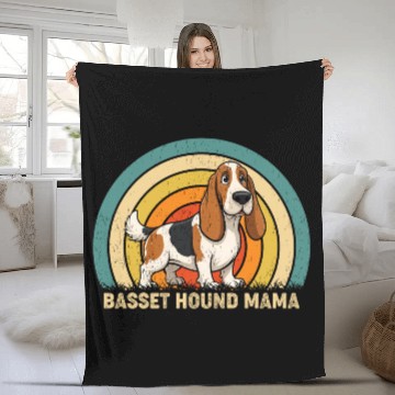 Discover Basset Hound Mama Dog Design Fleece Blankets