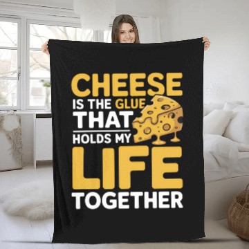 Discover Cheese Lovers Unite My Life Is Held Together Fleece Blankets