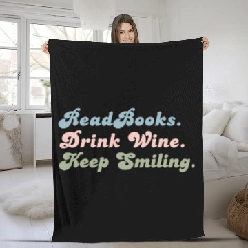 Discover Cute Gift For Book Lover Cute Gift For Wine Lover Fleece Blankets