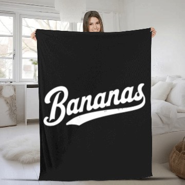 Discover Bananas - Fun Vintage Style Fruit Fleece Blankets