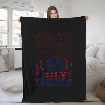 Discover US independance day fireworks square design Fleece Blankets
