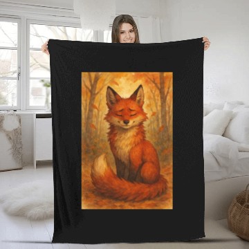 Discover Autumn Serenity Fox Fleece Blankets