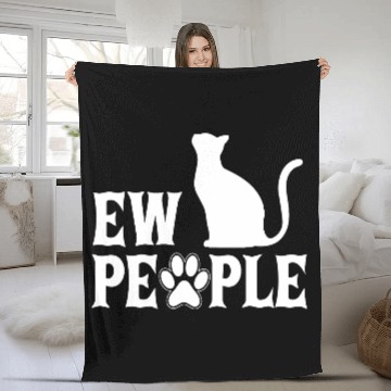 Discover Ew People Retro Cat Funny Fleece Blankets