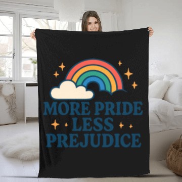 Discover More Pride Less Prejudice Rainbow Pride Month LGBT Fleece Blankets