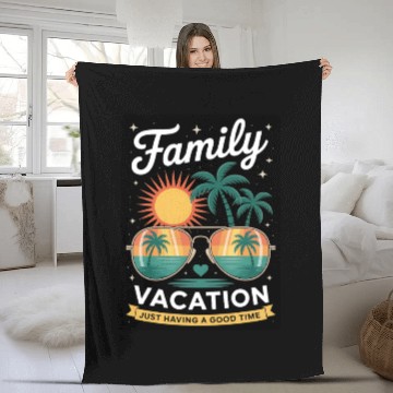 Discover Family Vacation Summer Family Holiday Fleece Blankets
