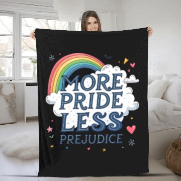 Discover More Pride Less Prejudice Rainbow Pride Month LGBT Fleece Blankets