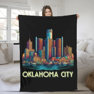 Discover Oklahoma City Oklahoma USA Fleece Blankets