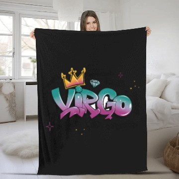 Discover Virgo Graffiti Zodiac Art Fleece Blankets