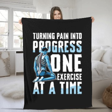 Discover Turning Pain Into Progress One Exercise At A Time Fleece Blankets