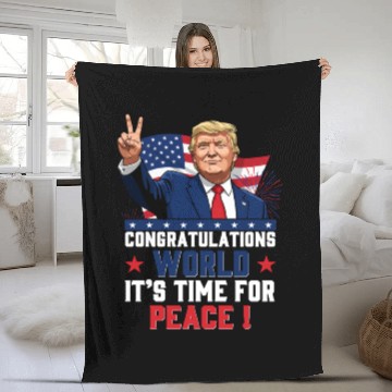 Discover Congratulations world, It's time for peace! Fleece Blankets