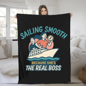 Discover Funny Cruise Vacation She’s the Captain Now Fleece Blankets