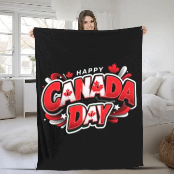 Discover Canada's national day - Canadian pride Fleece Blankets